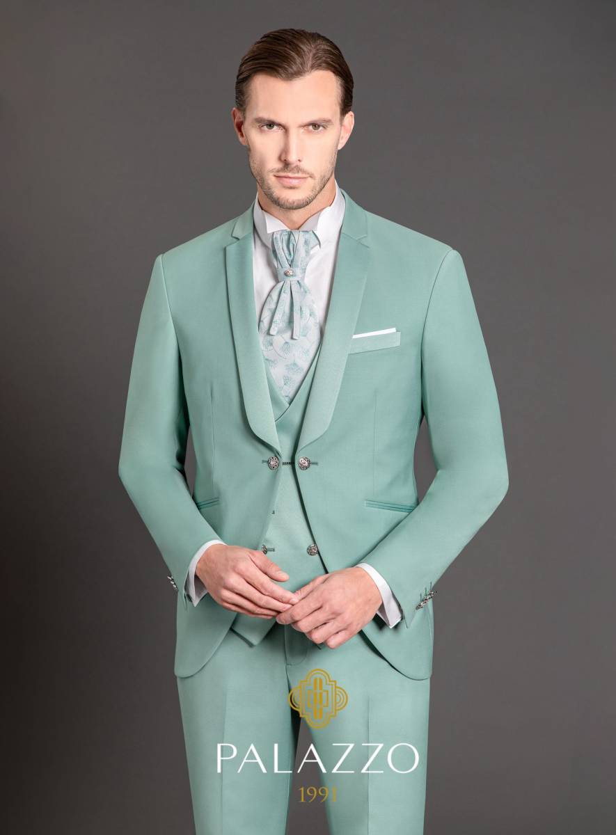 costume de marié vert menthe haut de gamme très classe marseille