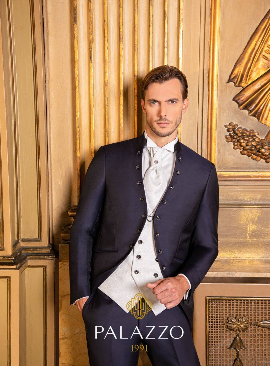 smoking veste officier bleu marine Palazzo 1991 Aix en Provence