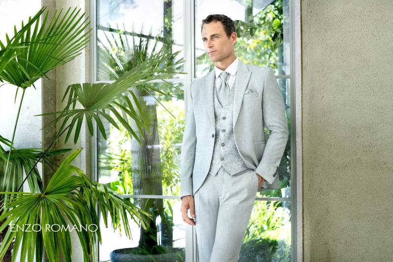 costume de mariage gris clair enzo romano marseille