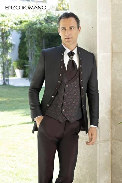 costume élégant sur mesure marron et bordeaux Marseille