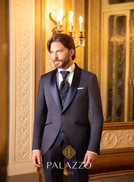 costume de marié luxueux bleu nuit sur mesure Aix en Provence